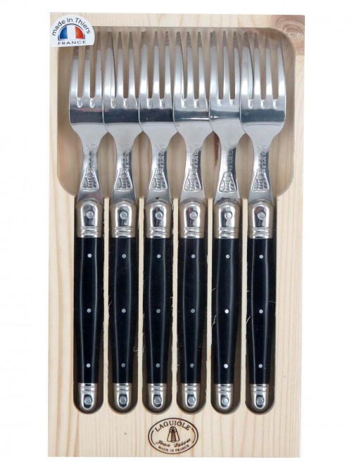 Laguiole 6 Piece Fork Set Black
