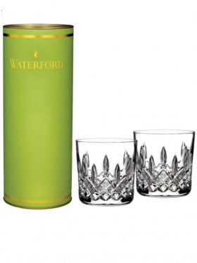 Waterford Crystal Giftology Lismore Double Old Fashioned Tumbler Pair