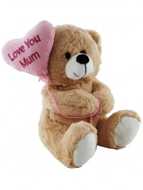 Plush Bear with Balloon Love You Mum 25cm