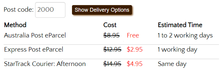 Reduced express shipping