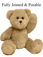 Plush Golden Jointed Bear, 30cm