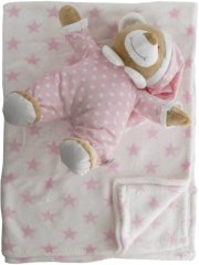 Starbright Teddy Bear Gift Pack - Bear and Blanket Pink