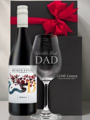 Engraved Crystal Wine Glass & Wine