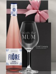 Engraved Crystal Wine Glass & Wine