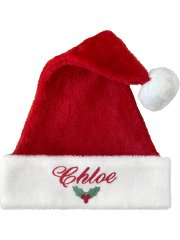 Embroidered Plush Santa Hat