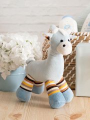 Blue Striped Giraffe with Rattle 23cm