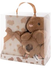 Flora the Bunny Plush, Rattle & Blanket Gift Set