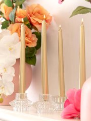 Keri Golden Taper Dinner Candle Set of Six
