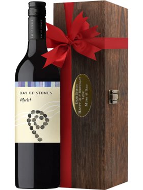 Premium Wine Box with Wine & Engraved Plaque