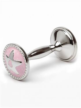 Whitehill Pink Star Baby's Dumbbell Rattle