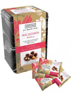 Paton's Macadamia Royals Tin - Toffee Milk Chocolate 130g