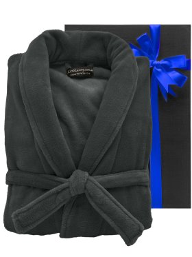 Plush Ultra Soft Robe - Charcoal