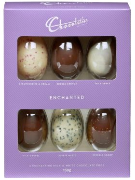Chocolatier Enchanted 6 Pack Chocolate Egg Selection 150g