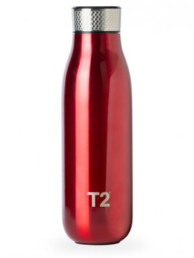 T2 Stainless Steel Etched Lid Flask 500ml - Metallic Red