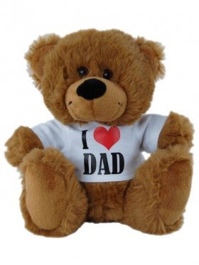 Plush Bear Brown I Love Dad Shirt 18cm