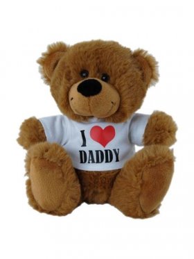 Plush Bear Brown I Love Daddy Shirt 18cm