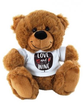 Plush Bear Brown Love and Wine 18cm