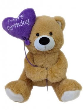 Plush Bear with Balloon Happy Birthday 25cm