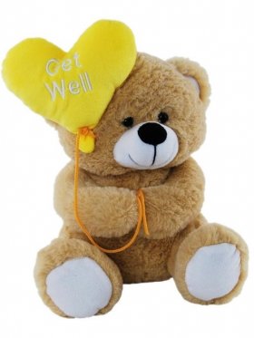 Plush Bear with Balloon Get Well Soon 25cm