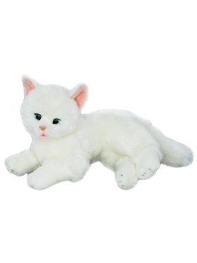 Plush Laying Cat Mittens White 30cm