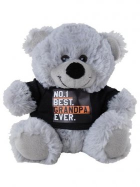 Plush Bear Silver #1 Best Grandpa 18cm