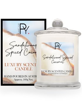 Planet Yum Sandalwood & Spiced Coconut Luxury Scented Candle 160g