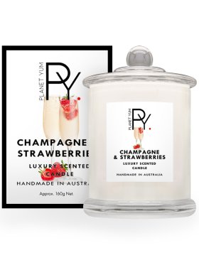 Planet Yum Champagne & Strawberries Luxury Scented Candle 160g