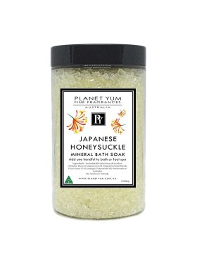 Planet Yum Japanese Honeysuckle Mineral Bath Salts Relaxing Soak 350g