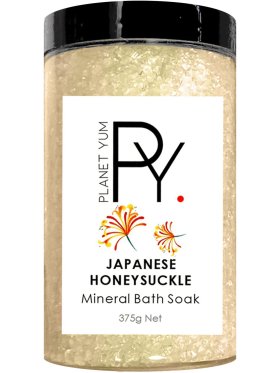 Planet Yum Japanese Honeysuckle Mineral Bath Salts Relaxing Soak 350g