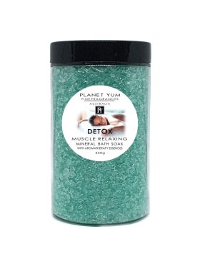 Planet Yum Detox Aromatherapy Mineral Bath Salts Muscle Relaxing Soak 350g