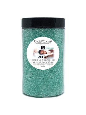 Planet Yum Detox Aromatherapy Mineral Bath Salts Muscle Relaxing Soak 350g