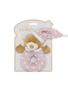 Starbright Teddy Bear Rattle Ring - Pink