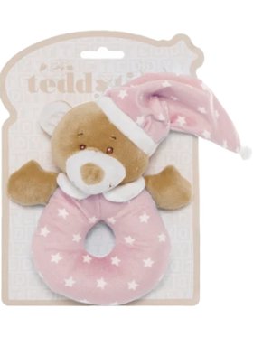 Starbright Teddy Bear Rattle Ring - Pink