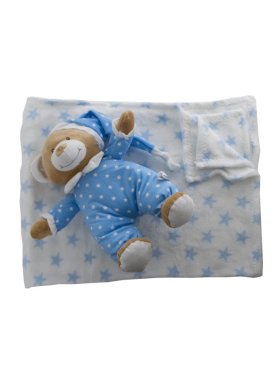 Starbright Teddy Bear Gift Pack - Bear and Blanket Blue