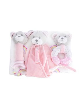 Baby Gift Pack - Bear Accessories and Blanket - Baby Pink
