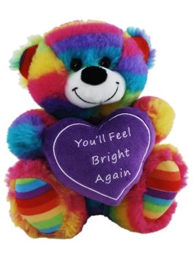 Plush Bear Jelly Rainbow Feel Bright Heart 18cm