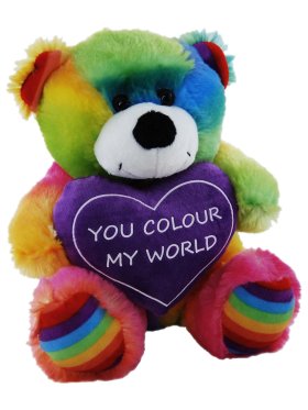 Plush Bear Jelly Rainbow You Colour my World 18cm