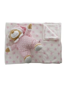 Starbright Teddy Bear Gift Pack - Bear and Blanket Pink