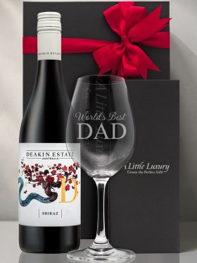 Engraved Crystal Wine Glass & Wine
