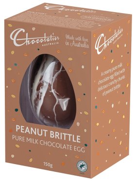 Chocolatier Peanut Brittle Milk Chocolate Egg, 150g