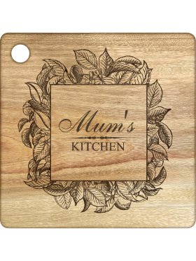 Laser Engraved Australian Hardwood Cutting Board 30cm x 30cm