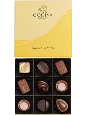 Godiva Gold Collection Gift Box, 9 Pieces, 99g
