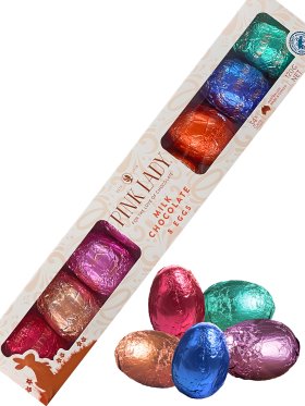Pink Lady Milk Chocolate Rainbow Eggs 120g