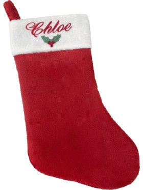 Embroidered Plush Christmas Stocking