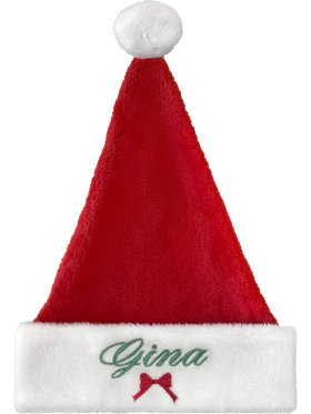 Embroidered Plush Santa Hat