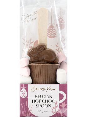 Charlotte Piper Belgian Milk Bunny Hot Chocolate Spoon with Marshmallows