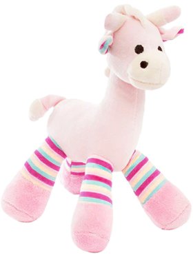 Pink Striped Giraffe with Rattle 23cm