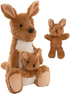 Kipper the Kangaroo with Joey Soft Plush Toy 28cm