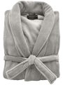 Plush Ultra Soft Robe - Light Grey, Large